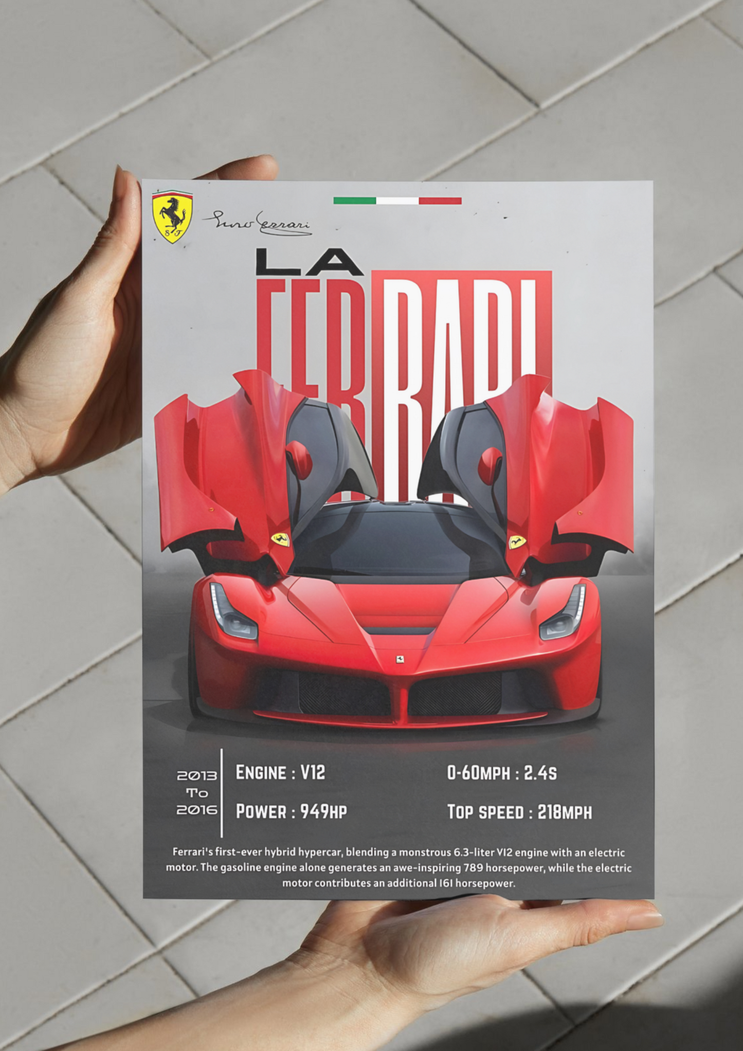 Ferrari x Red Car Poster | Wall Poster | Car Poster