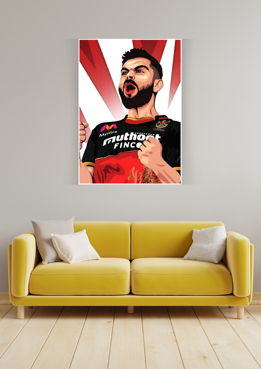 Virat Artwork Poster  | Cricket Posters GenZCustom
