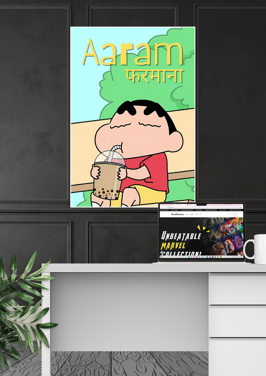 Aaram Farmana Ft Sinchan | Cartoon Posters GenZCustom