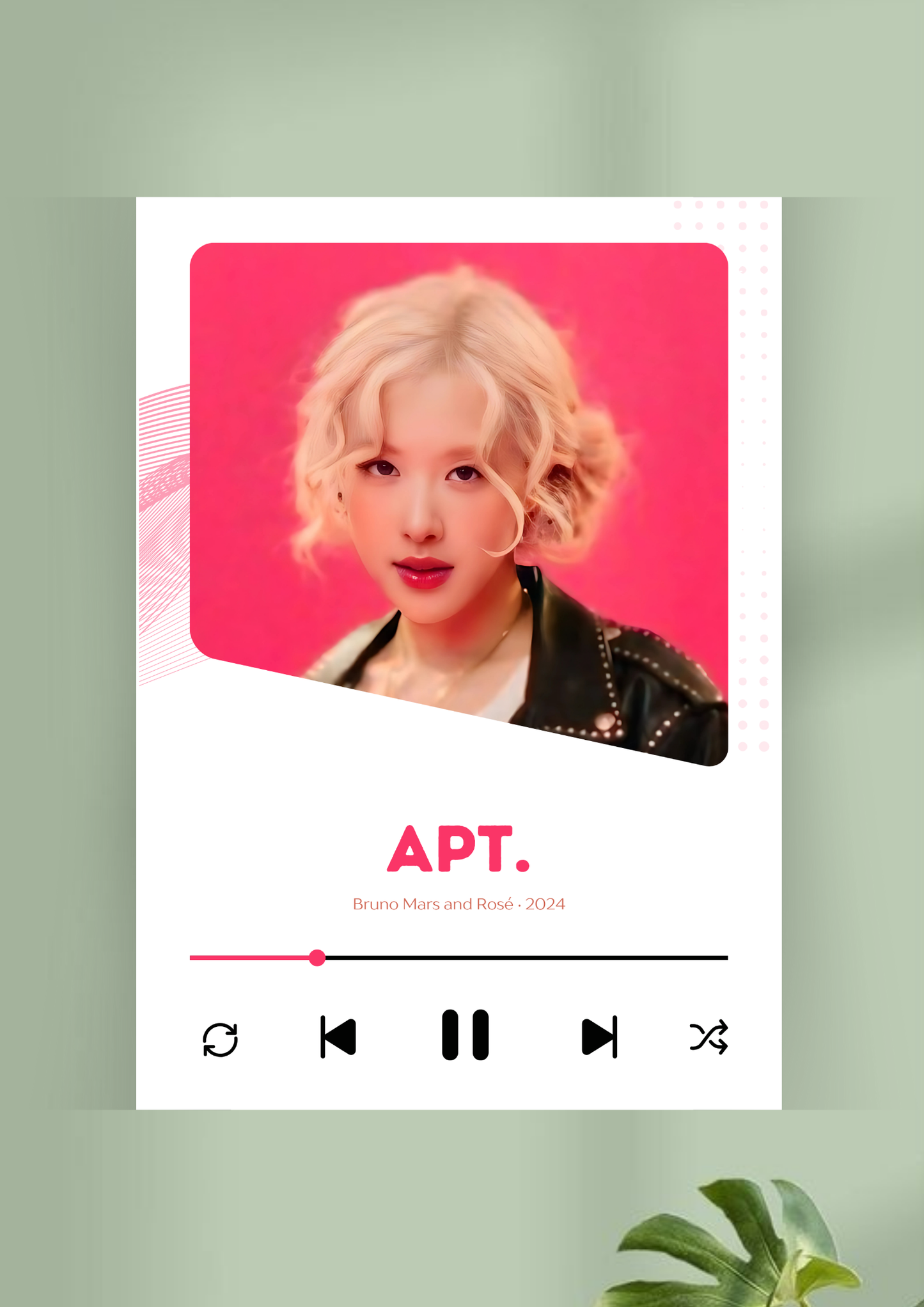 APT. x  Bruno Mars and Rosé Song Poster | Music Poster