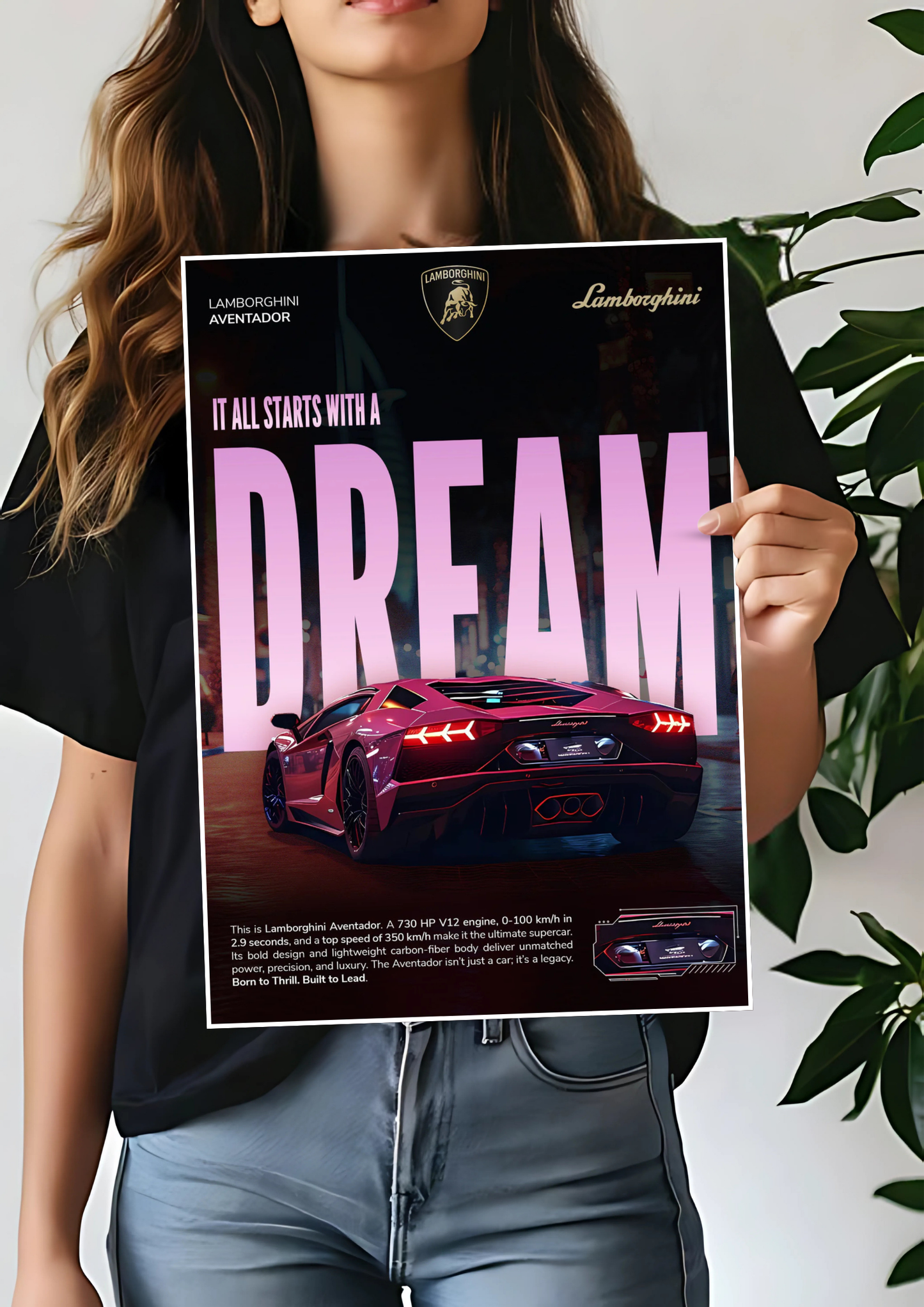 Lamborghini Aventador x Dream Poster | Car Posters