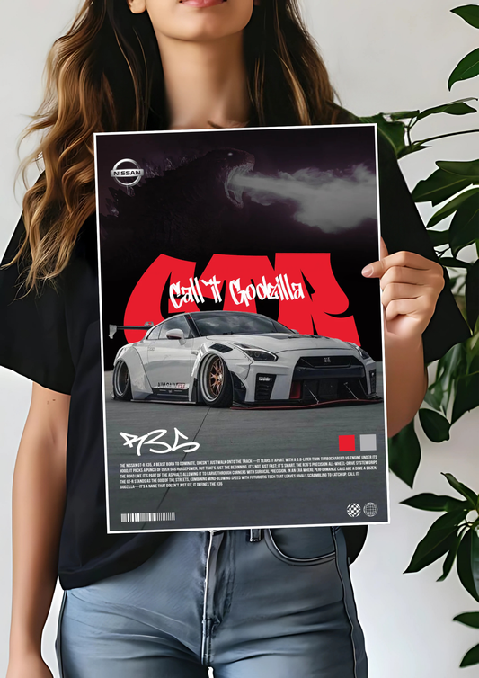 Call It Godzilla x GTR Poster | Car Posters