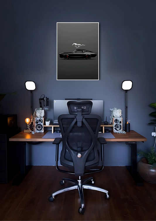 Classic Black Ford Mustang | Car Poster GenZCustom
