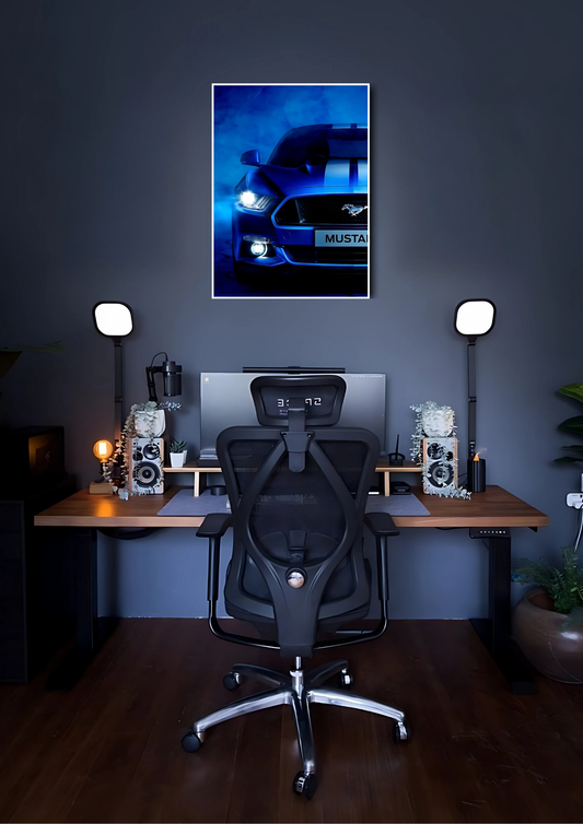 Ford Mustang Blue | Car Poster GenZCustom