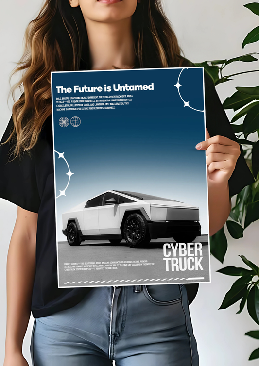 Tesla x Cybertruck Poster | Car Posters