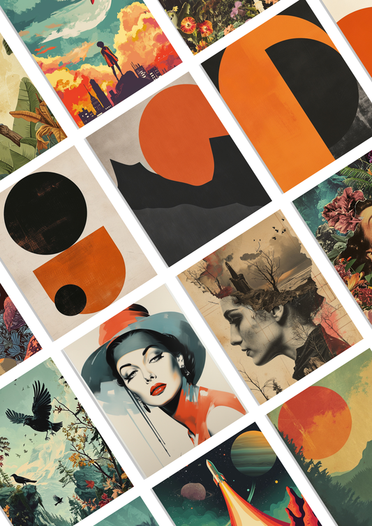 50 Epic Vintage Collage Set | Wall Collage GenZCustom