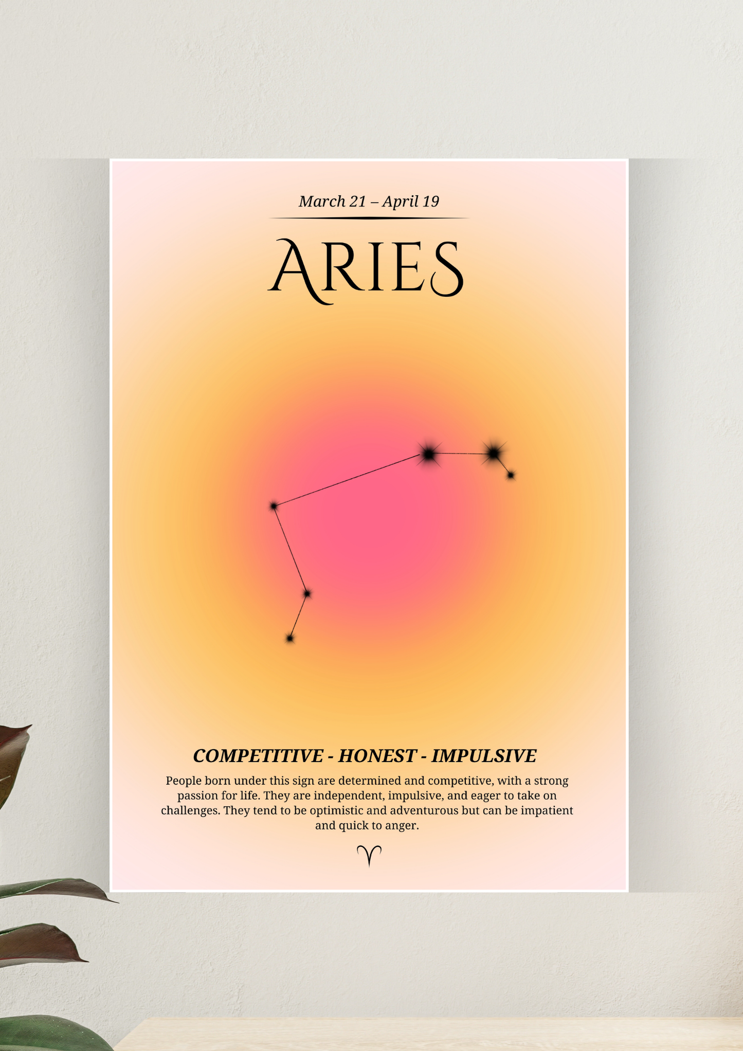 Aesthetic Poster #10 | Aries Aura | Aesthetic Wall Poster