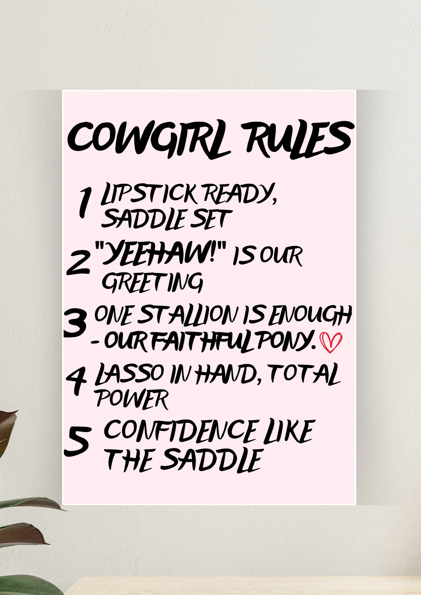 Aesthetic Poster #172 | COWGIRL RULES | Aesthetic Wall Poster