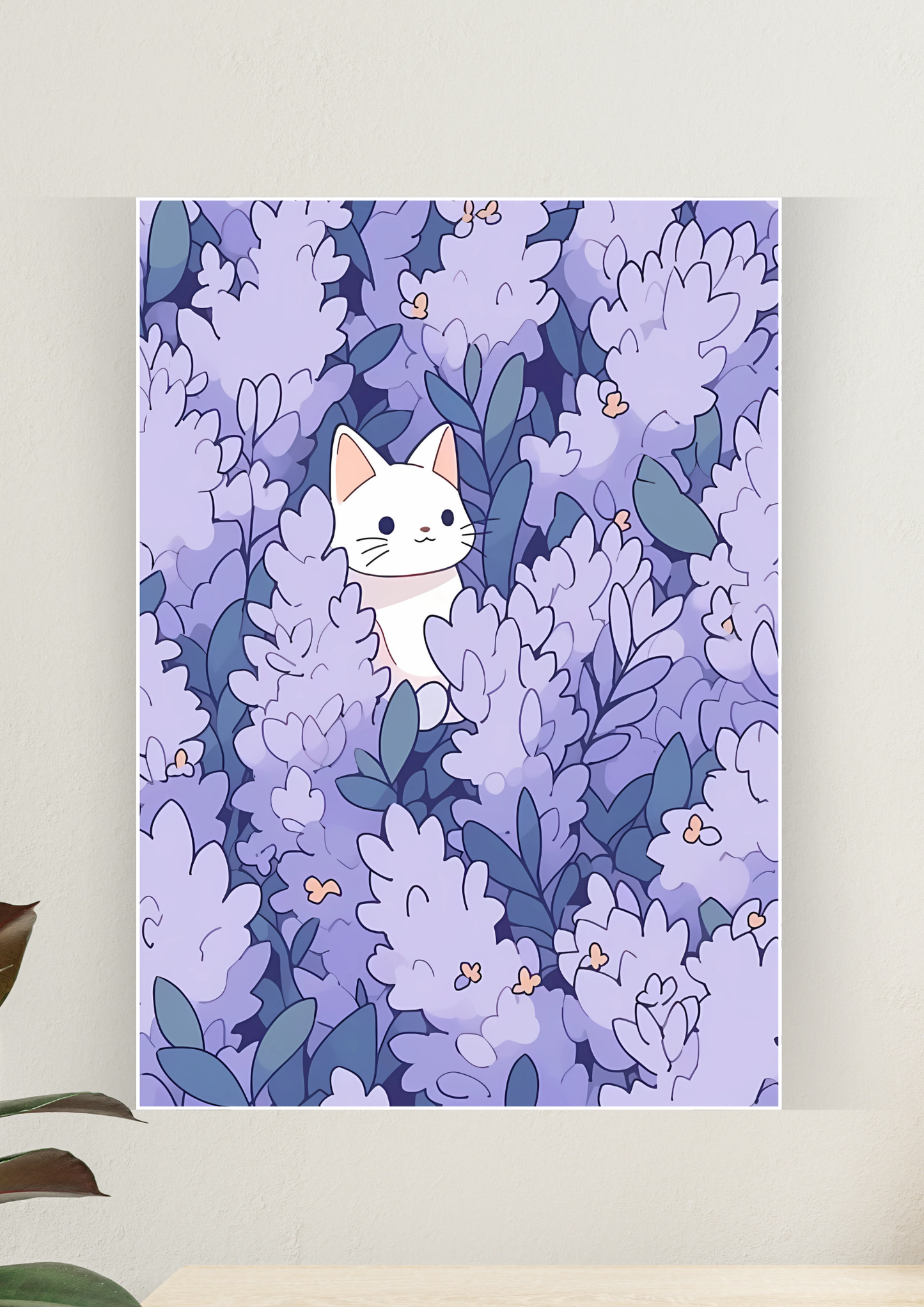 Aesthetic Poster #31 | Purple Cat | Aesthetic Wall Poster