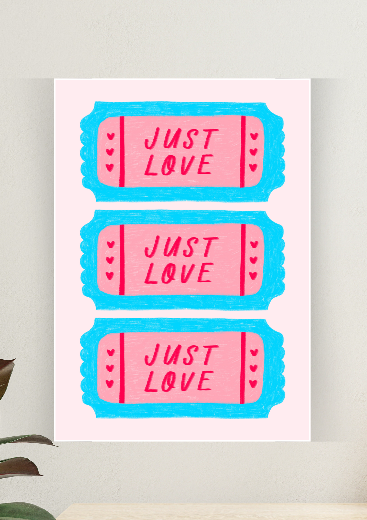 Aesthetic Poster #33 | Just Love Ticket | Aesthetic Wall Poster