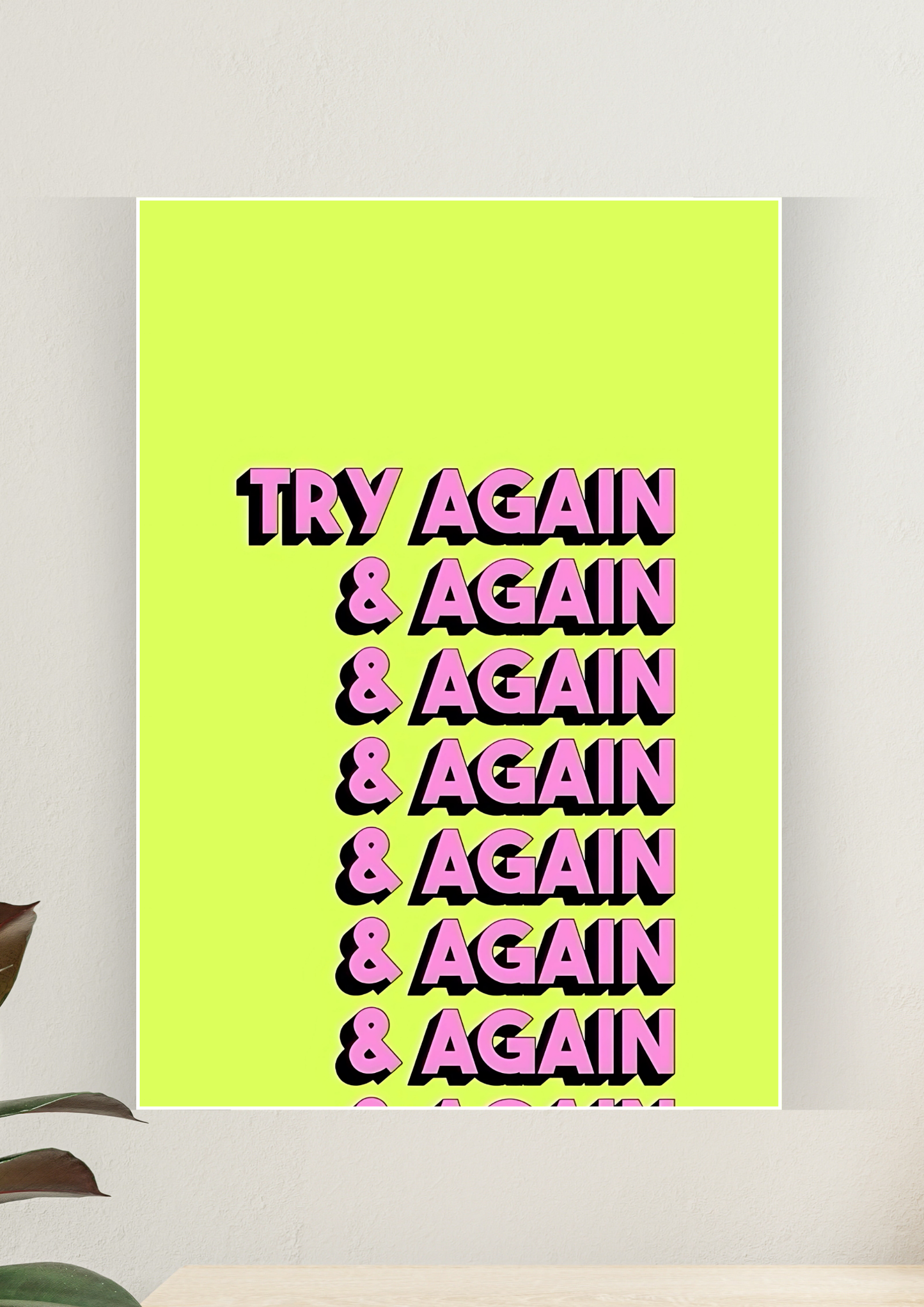 Aesthetic Poster #55 | TRY AGAIN | Aesthetic Wall Poster