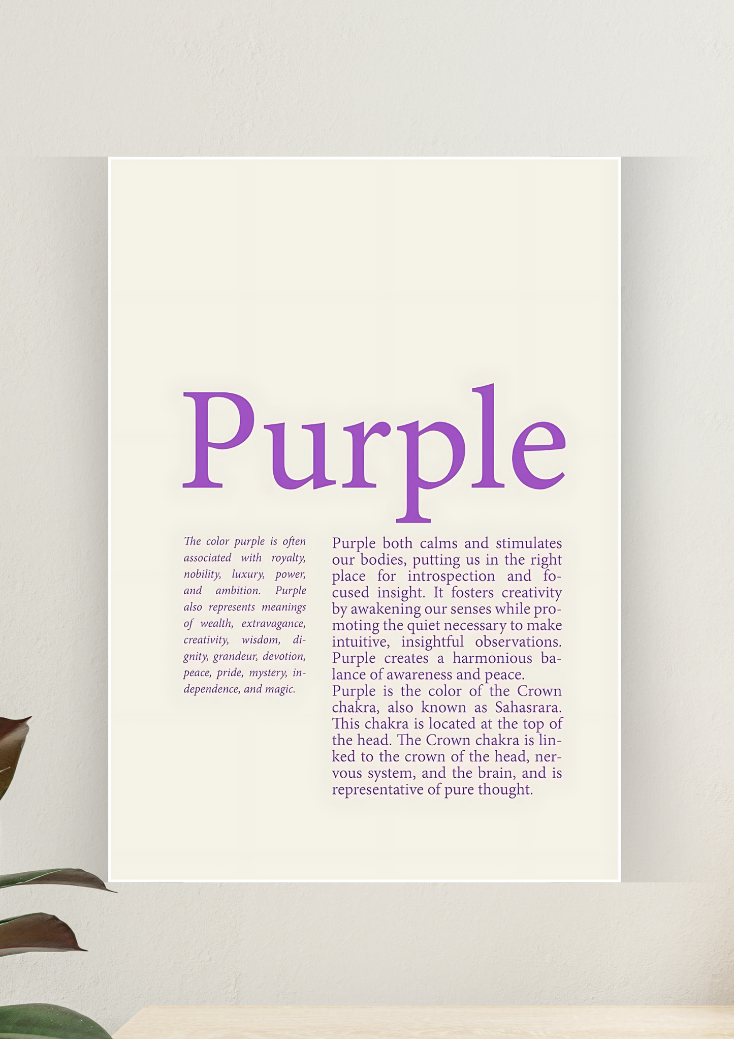 Aesthetic Poster #85 | PURPLE | Aesthetic Wall Poster