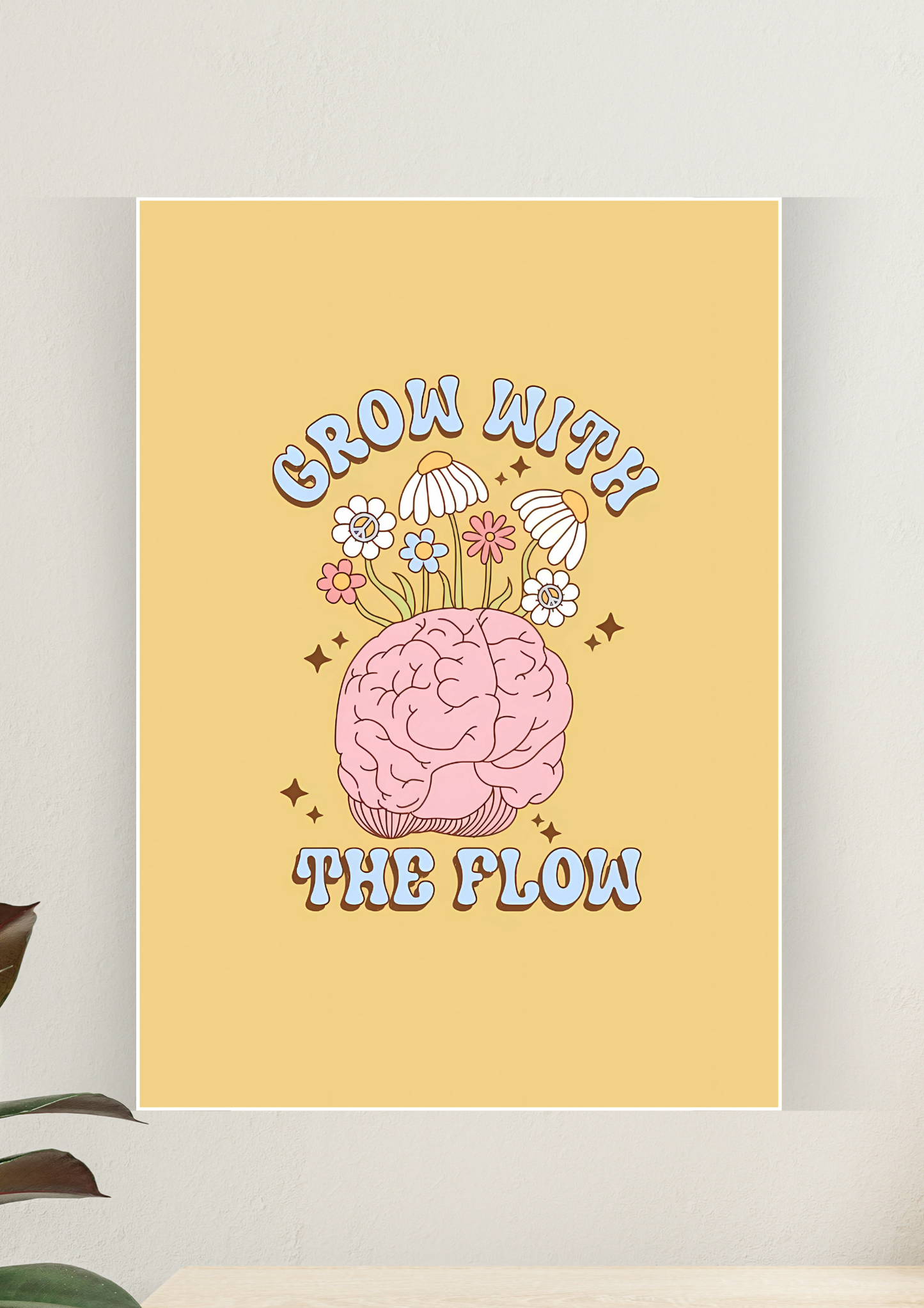 Aesthetic Poster #92 | GROW WITH THE FLOW | Aesthetic Wall Poster