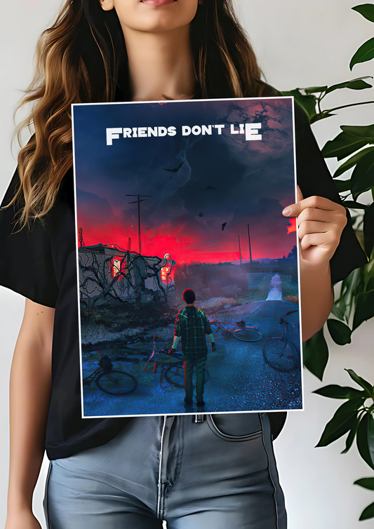 Friends Don't Lie x Stranger Things Poster | Web Series Poster