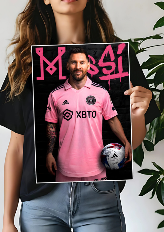 Messi Inter Miami Poster | Messi #4 | Football Posters