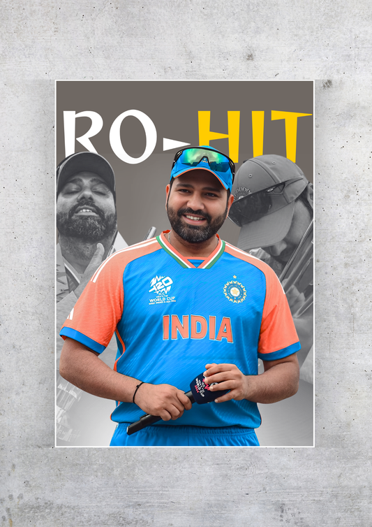 RO-HIT Sharma Epic Poster | Cricket Posters GenZCustom