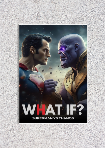 WHAT IF? Superman VS Thanos Poster | DC Universe Posters GenZCustom
