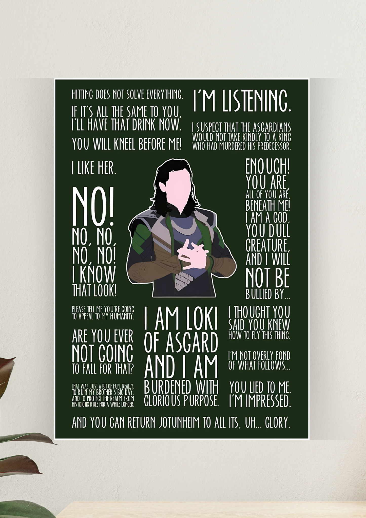 I Am Loki Of Asgard And I Am Burdened With Glorious Purpose Poster| MARVEL POSTER