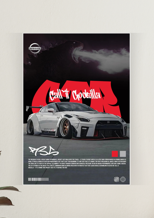 Call It Godzilla x GTR Poster | Car Posters