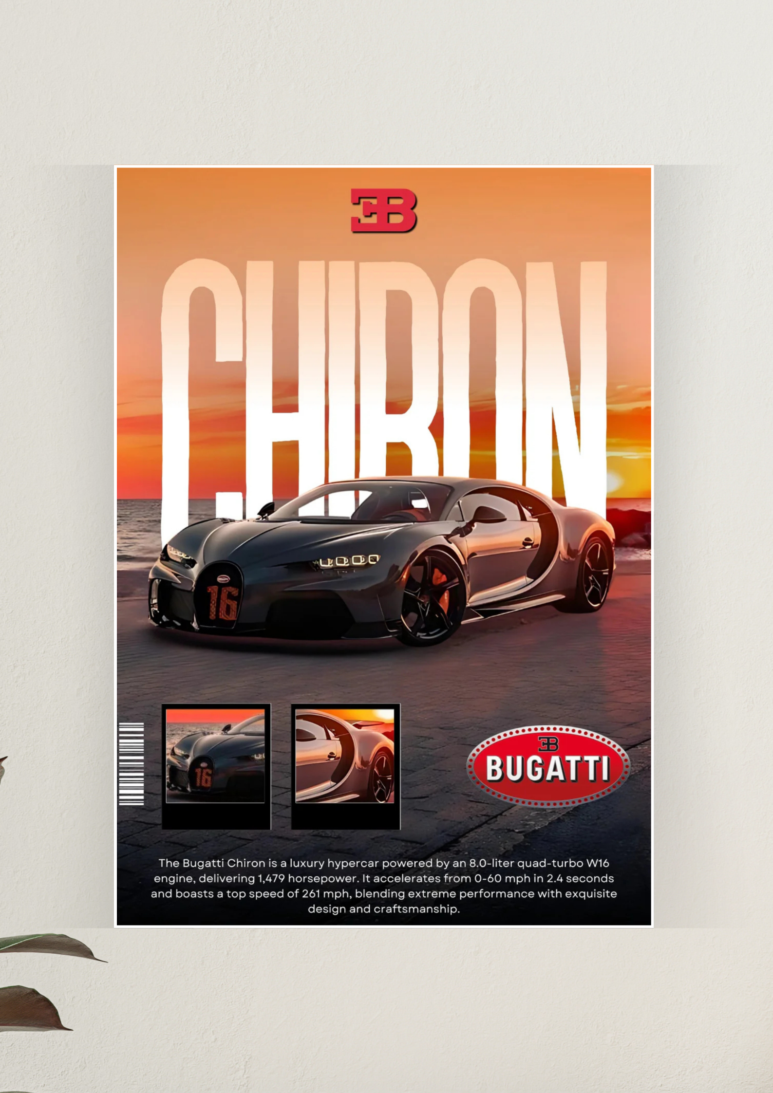Bugatti Chiron Car Poster | Car Posters