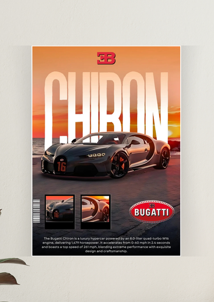 Bugatti Chiron Car Poster | Car Posters