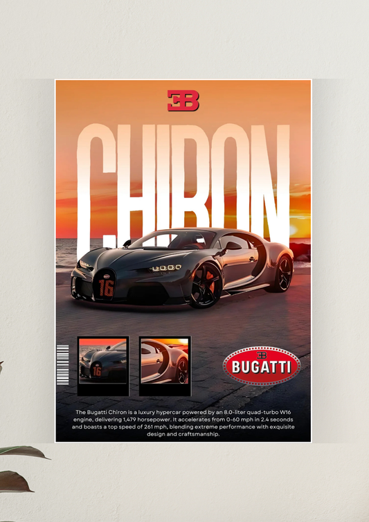 Bugatti Chiron Car Poster | Car Posters