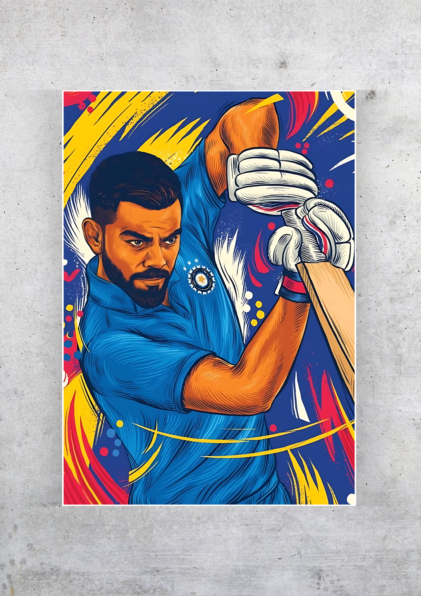 Virat Kohli Illustration Poster | Cricket Posters GenZCustom