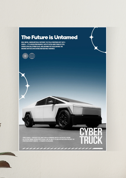 Tesla x Cybertruck Poster | Car Posters 