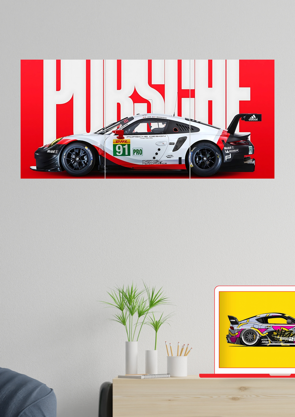 Epic Porsche 911 GT3 R Poster | Split Design Poster | Pack Of 3 GenZCustom