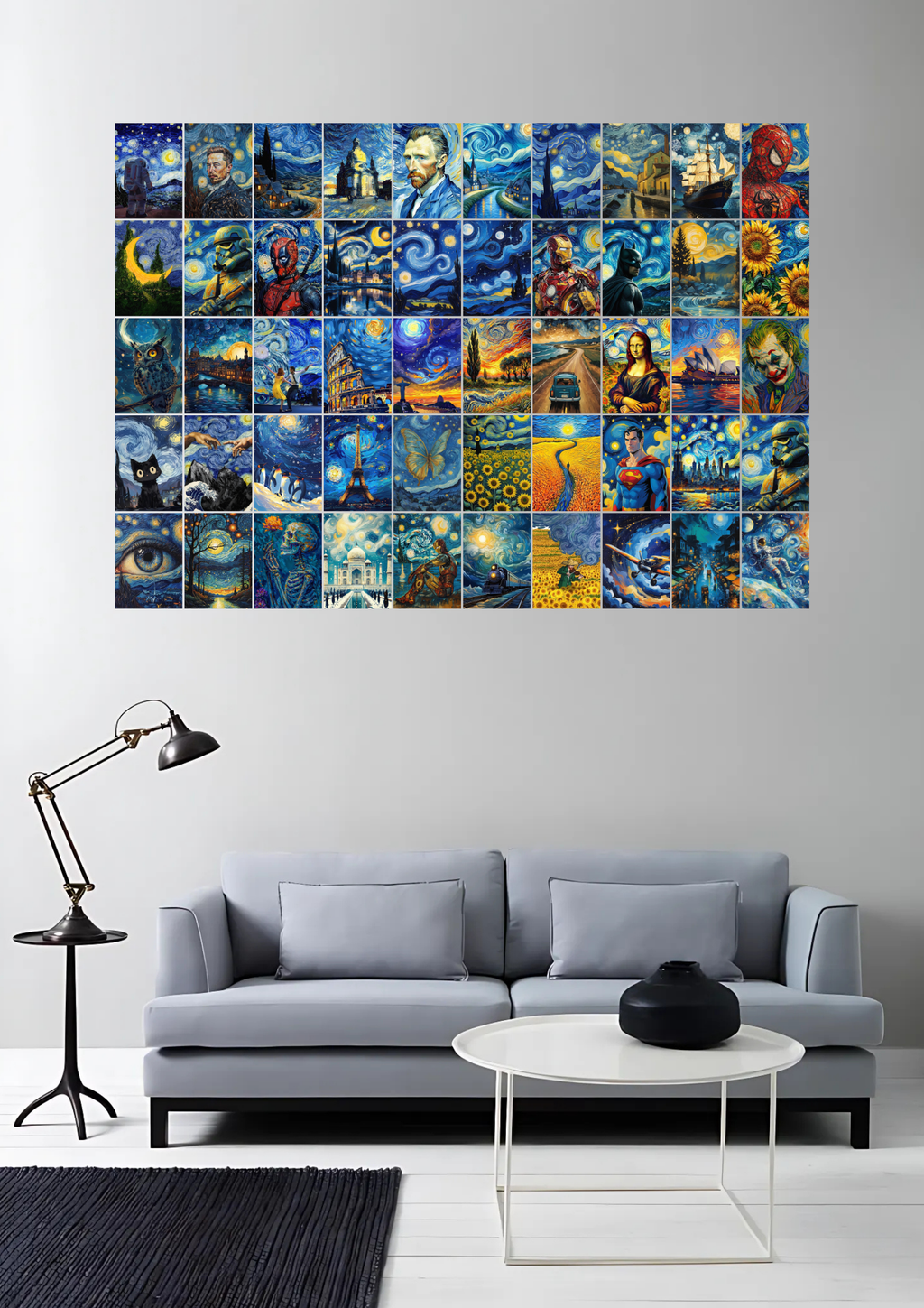 50 Starry Night Wall Collage Kit GenZCustom