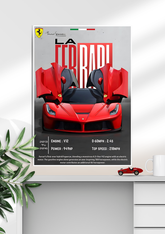 Ferrari x Red Car Poster | Wall Poster | Car Poster