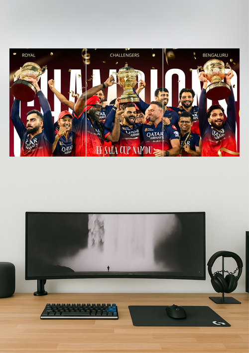 2025 IPL CHAMPIONS | Ee Sala Cup Namdu | RCB | Split Design Poster