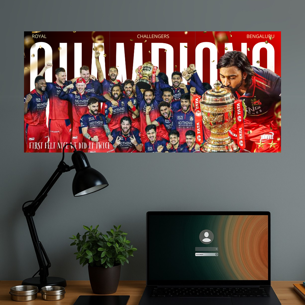 2026 IPL CHAMPIONS | FIRST FELT NICE WE DID IT TWICE | RCB | Split Design Poster