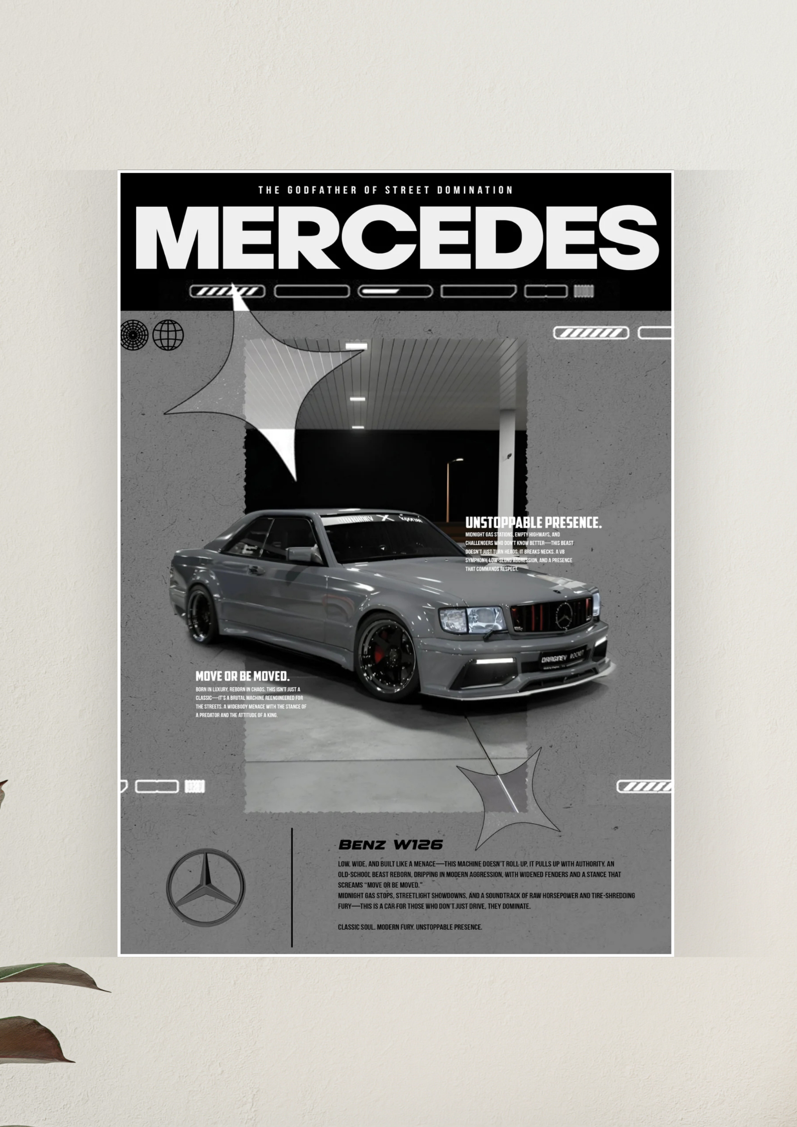 The God Father Of Street Domination x Mercedes Poster | Car Posters