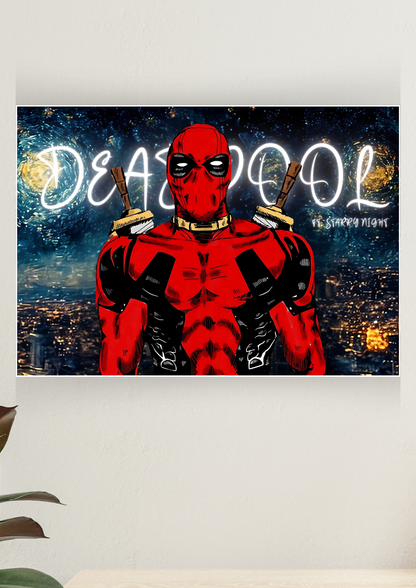 Deadpool ft. Starry Night Poster | Marvel Posters 