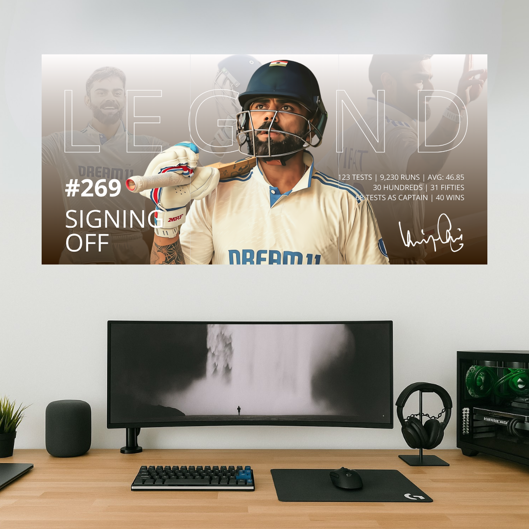269 Signing Off x Legend | Kohli Test Retirement | Split Design Poster #002