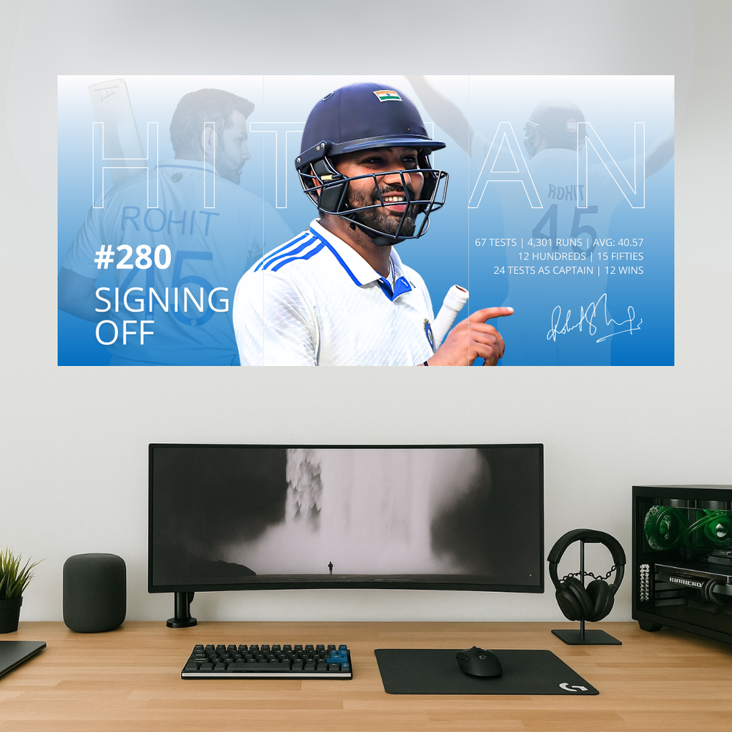 280 Signing Off x Hitman | Rohit Test Retirement | Split Design Poster #001