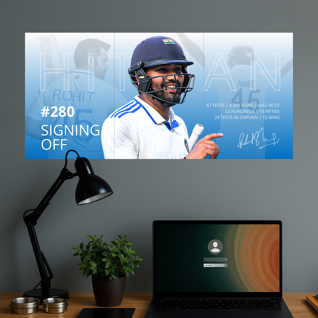 280 Signing Off x Hitman | Rohit Test Retirement | Split Design Poster #001