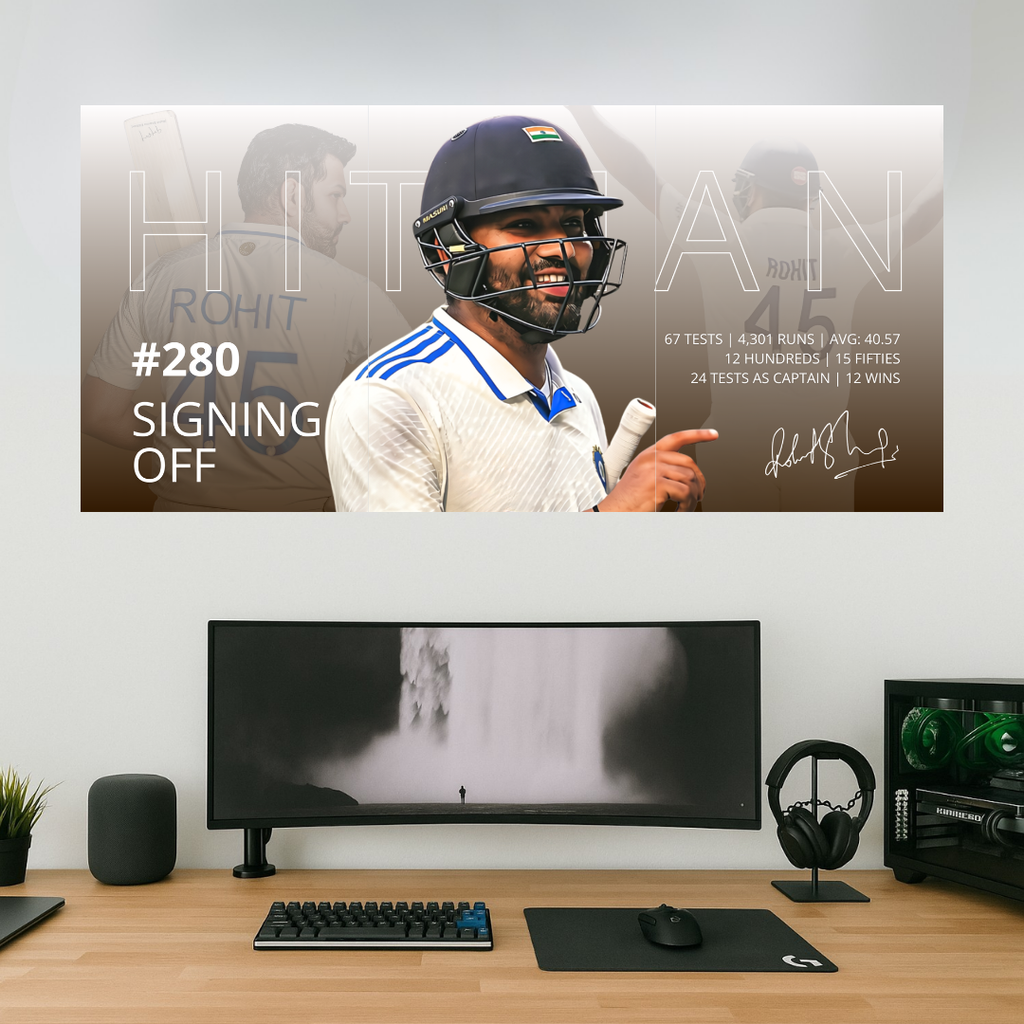 280 Signing Off x Hitman | Rohit Test Retirement | Split Design Poster #002