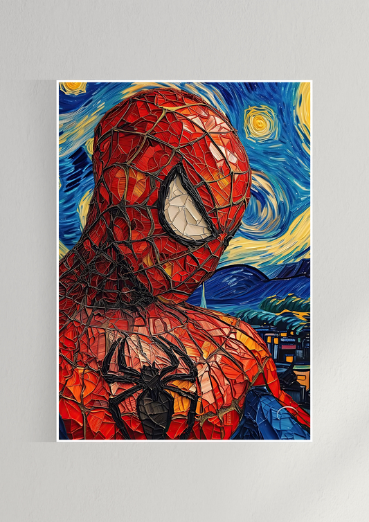 Spiderman Starry Night Poster | Marvel Posters GenZCustom