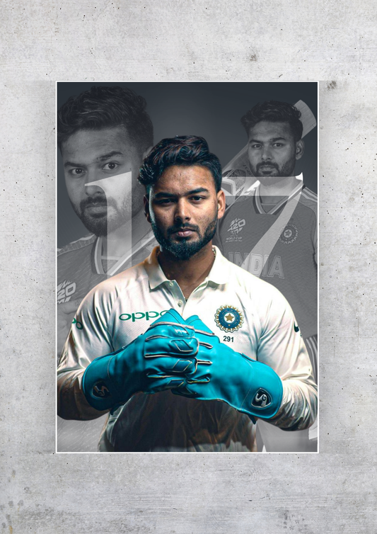 Rishabh Pant 17 Poster | Cricket Posters GenZCustom