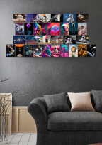 30 Pcs Cosmic Astronaut & Space Wall Kit featuring galaxy posters, celestial wall art, and space exploration décor for bedroom, dorm room, and sci-fi enthusiasts.