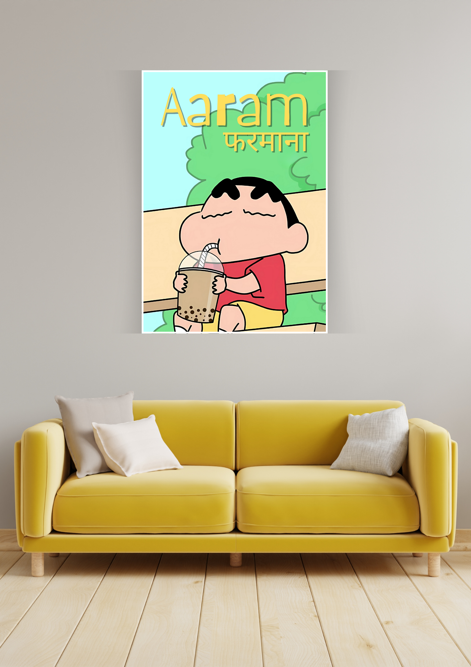 Aaram Farmana Ft Sinchan | Cartoon Posters GenZCustom