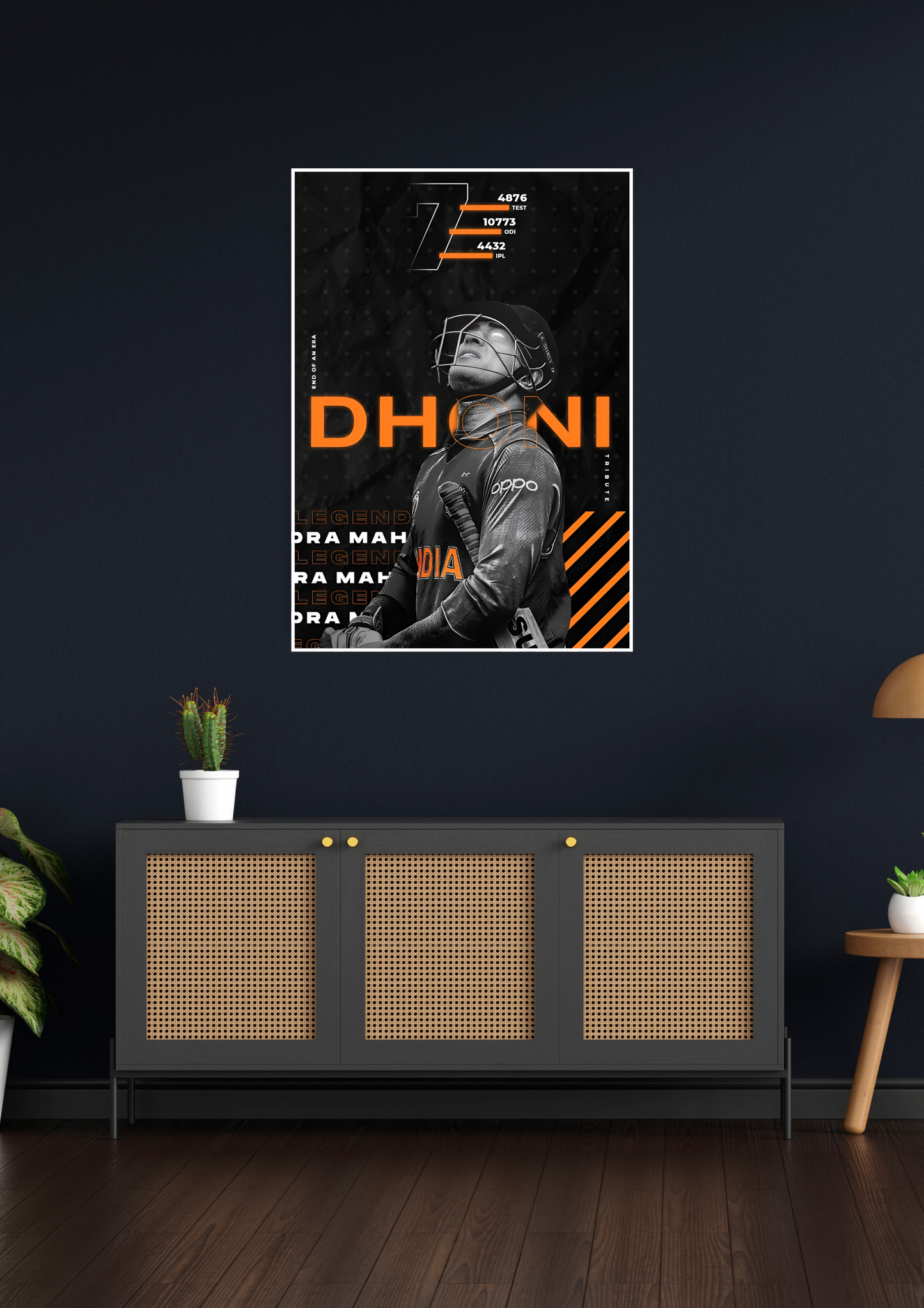 Dhoni 7 Poster  | Cricket Posters GenZCustom