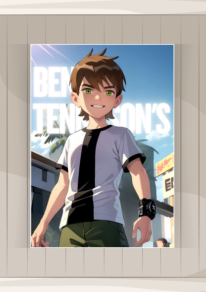 BEN 10 Glowing Poster | Cartoon Posters GenZCustom