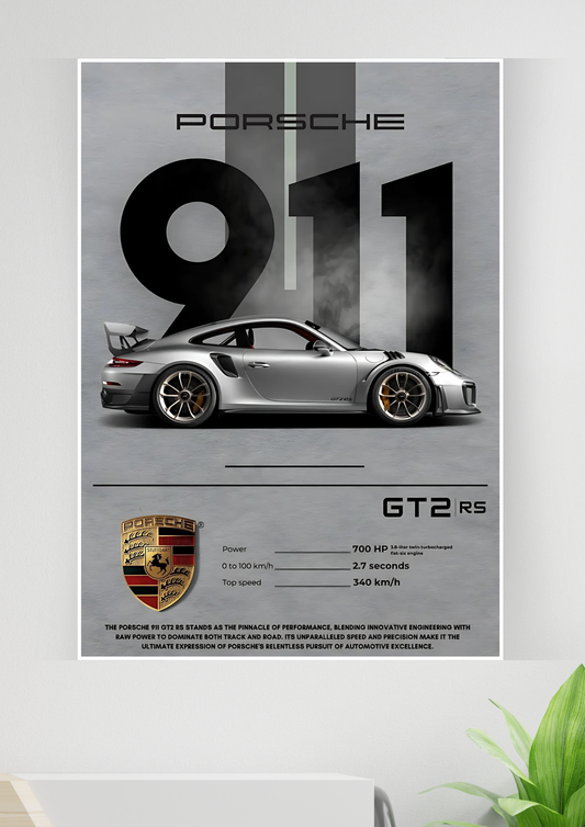 Porsche GT 2 911 Car Poster | Car Poster GenZCustom
