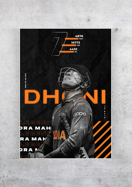 Dhoni 7 Poster  | Cricket Posters GenZCustom
