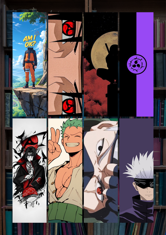 Set Of 8 Anime Bookmark Combo | Bookmark GenZCustom
