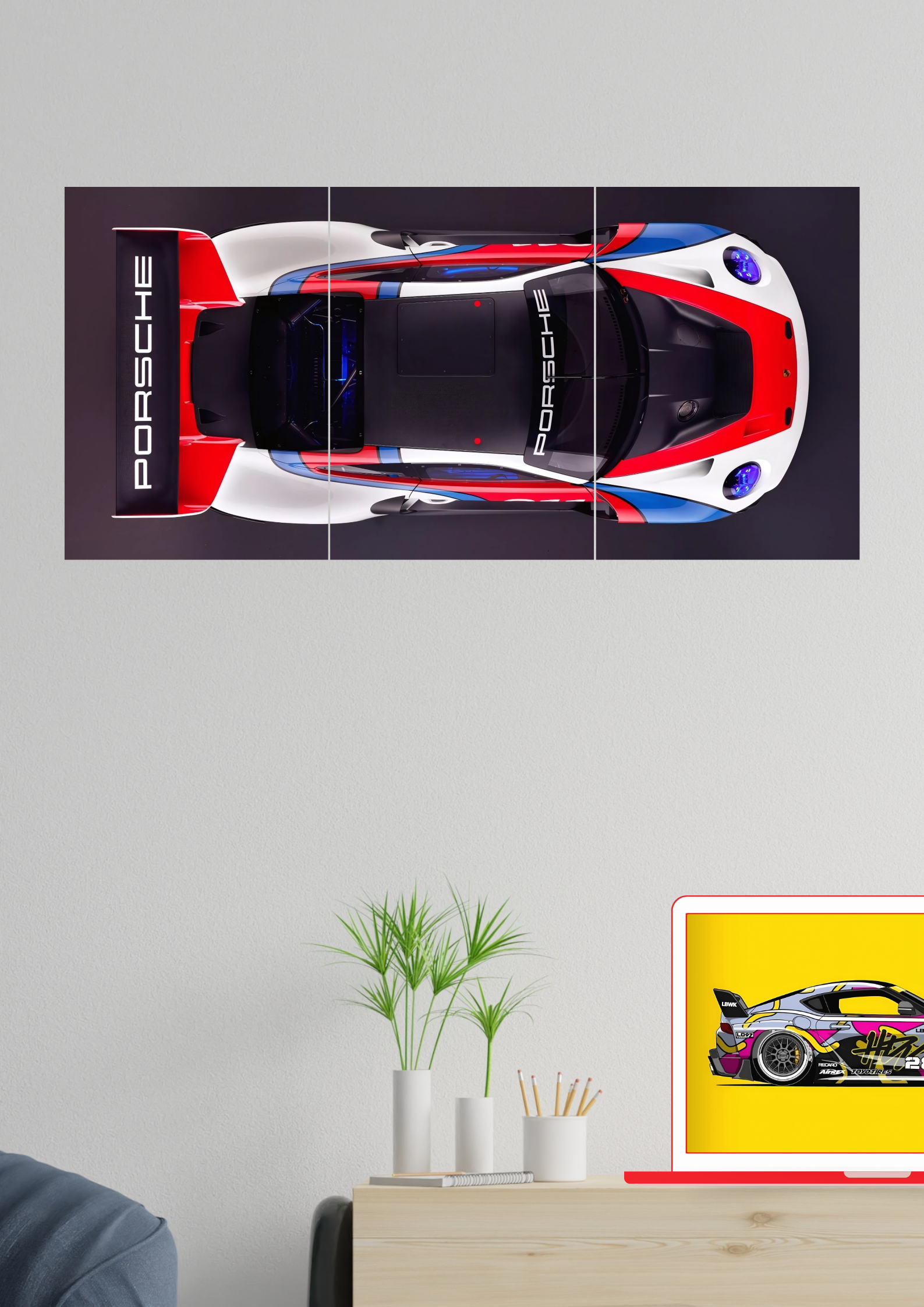 Epic Porsche 911 GT3 R 991 Poster | Split Design Poster | Pack Of 3 GenZCustom
