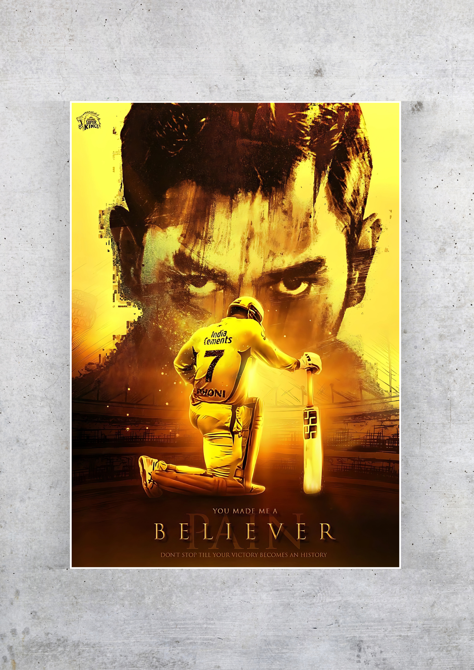 MS Dhoni Poster | Cricket Posters GenZCustom